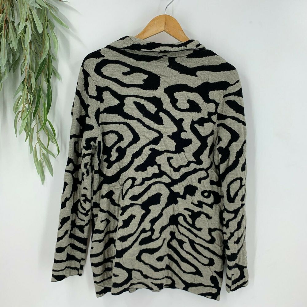 Chico's Boiled Wool Animal Print Cardigan Sweater - Picture 8 of 12